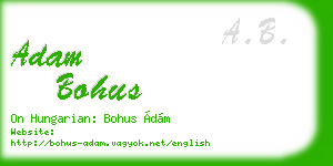 adam bohus business card
