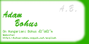 adam bohus business card